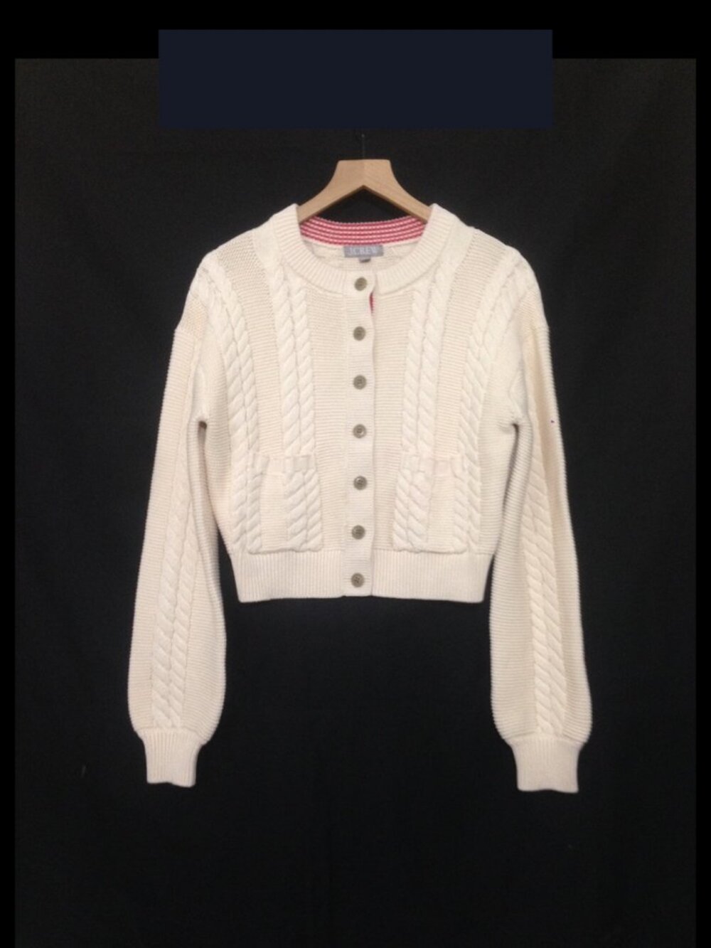 J.Crew 100% Cotton Cable-knit, Cropped Cardigan Sweater Sample-Sm-NWT